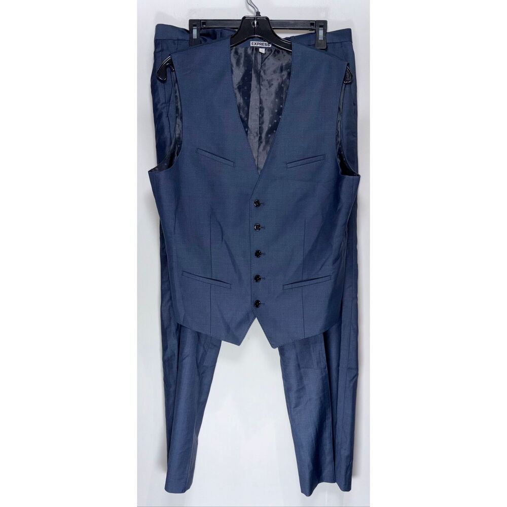 Express Blue producer vest suit set size medium / 34x32